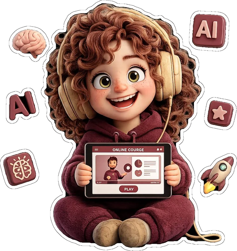 شخصية كرتونية - طالبة ناجحة ضمن المجتمع