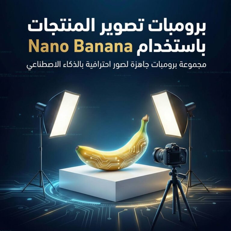برومبتات تصوير المنتجات بالذكاء الاصطناعي – صور احترافية بدون استوديو
